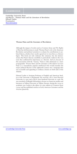 Thomas Paine and the Literature of Revolution - Assets