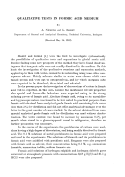 QUALITATIVE TESTS IN FORMIC ACID MEDIUM