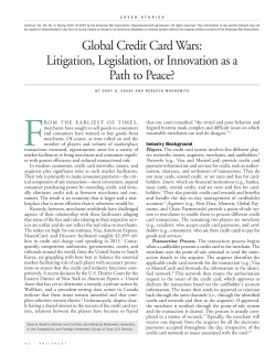 Global Credit Card Wars: Litigation, Legislation, or