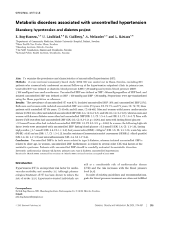 Metabolic disorders associated with uncontrolled