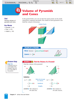 9.5 Volume of Pyramids and Cones