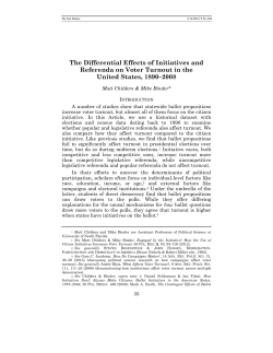 The Differential Effects of Initiatives and Referenda on Voter Turnout