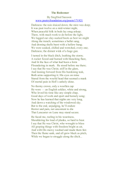 The Redeemer By Siegfried Sassoon www.poetryfoundation.org