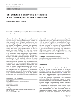 The evolution of colony-level development in the
