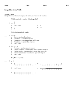 Inequalities Study Guide