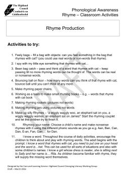 Rhyme Production - HIGHLAND LITERACY