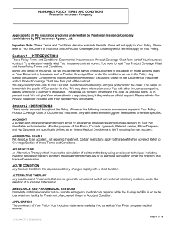 Insurance Policy Terms and Conditions