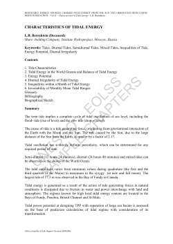 Characteristics of Tidal Energy