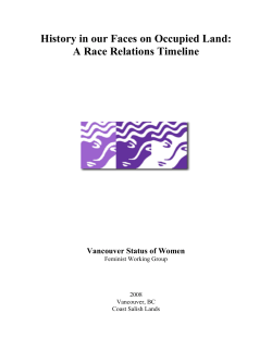 History in our Faces on Occupied Land: A Race Relations Timeline