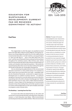 eduCation for sustainable development: Current fad or reneWed