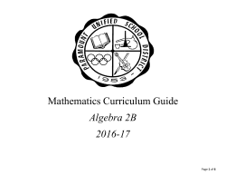 HS Algebra 2B Topic 5 Pacing 2016-17