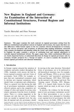New Regions in England and Germany: An Examination