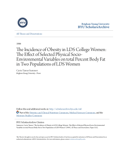 The Incidence of Obesity in LDS College Women