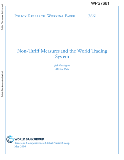 Non-tariff measures and the world trading system