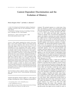 Context-Dependent Discrimination and the Evolution of Mimicry