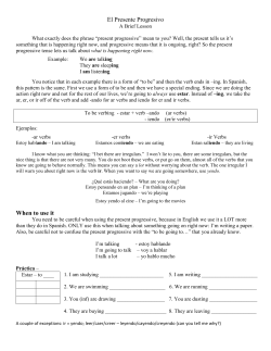 El Presente Progresivo