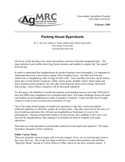 Packing House By Products - Agricultural Marketing Resource Center