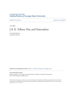 JRR Tolkien, War, and Nationalism - ScholarWorks @ Georgia State