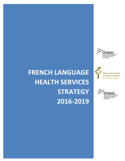 french language health services strategy 2016-2019
