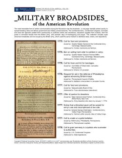 Military broadsides of the Revolution