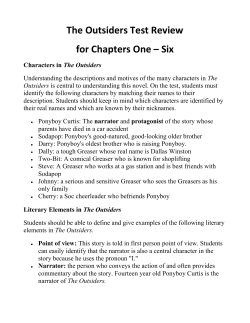 The Outsiders Test Review for Chapters One &ndash; Six
