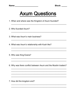 Axum Questions
