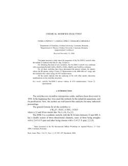 CHEMICAL MODIFIED ZEOLYTHES* The zeolythes are crystalline
