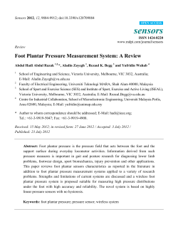 Foot Plantar Pressure Measurement System: A Review
