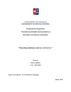 " Detecting malicious code in a web server "