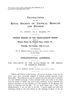 The influence of the slave-trade in the spread of tropical disease