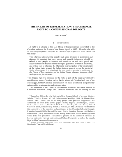 the nature of representation: the cherokee right