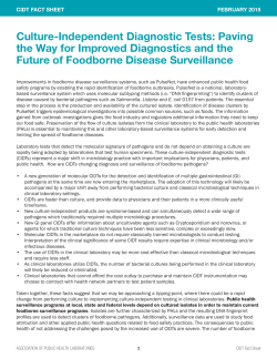 Culture-Independent Diagnostic Tests: Paving the Way for