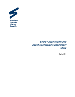 Board Appointments and Board Succession Management
