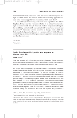 Spain: Banning political parties as a response to Basque terrorism
