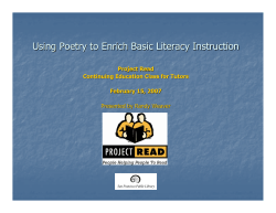 Using Poetry to enrich Basic Literacy Instruction