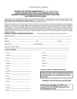 Facilty Use Permit Application for an Auditorium