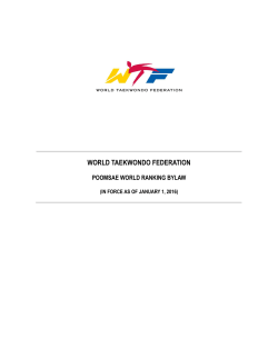 (in force of Jan 1 2016). - World Taekwondo Federation