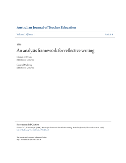 An analysis framework for reflective writing - Research Online