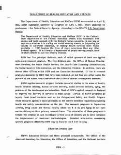 The Department of Health, Education and Welfare (HEW) was