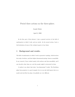 Period three actions on the three-sphere.