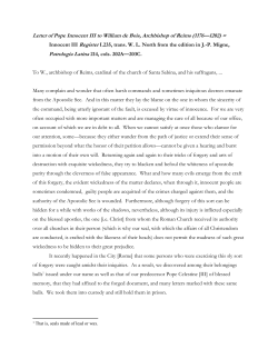 Innocent III to Archbishop William de Bois On