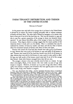 Farm Tenancy Distribution and Trends in the United States