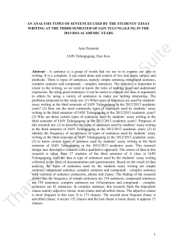 an analysis types of sentences used by the students` essay writing at