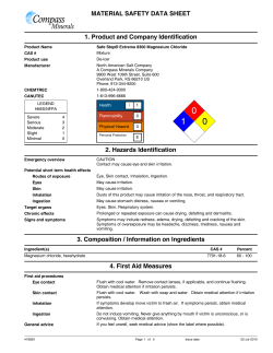 MATERIAL SAFETY DATA SHEET 1. Product and Company