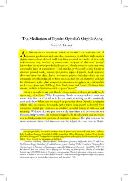 The Mediation of Poesie: Ophelia`s Orphic Song
