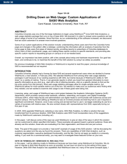 191-30: Drilling Down on Web Usage: Custom Applications of SAS