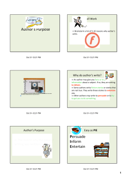 Author`s Purpose Persuade Inform Entertain