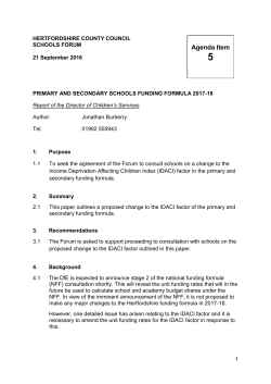 Agenda item 5 &ndash; Primary and Secondary Schools Funding Formula 2017