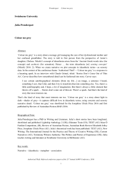 Swinburne University Julia Prendergast Colour me grey