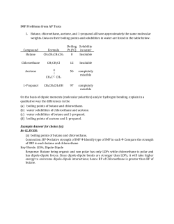 IMF Problems from AP Tests 1. Butane, chloroethane